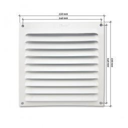 Rejilla de ventilación plana 150x150 mm Blanca